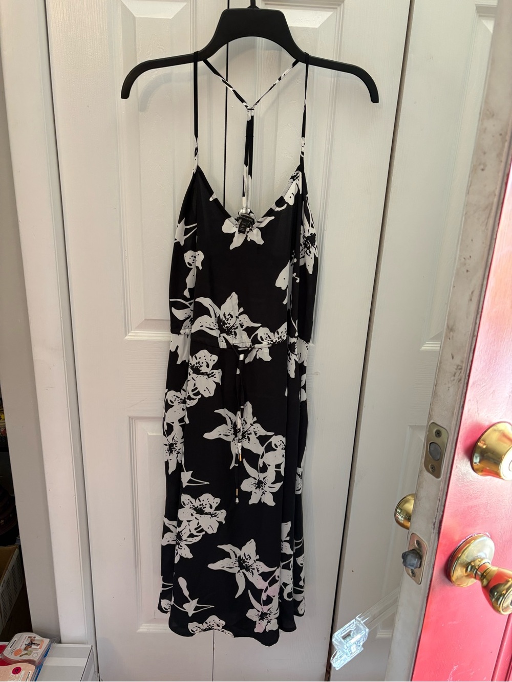 Banana Republic Black and White Floral Maxi Dress